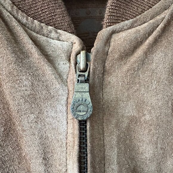 Roundtree & Yorke men's medium brown suede bomber jacket winter casual outdoors - Picture 7 of 8